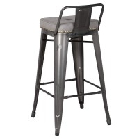 Metropolis PU Leather Low Back Counter Stool Set of 4