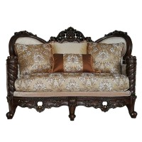 Acme Devayne Traditional European Loveseat With Queen Anne Legs In Dark Walnut