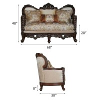 Acme Devayne Traditional European Loveseat With Queen Anne Legs In Dark Walnut