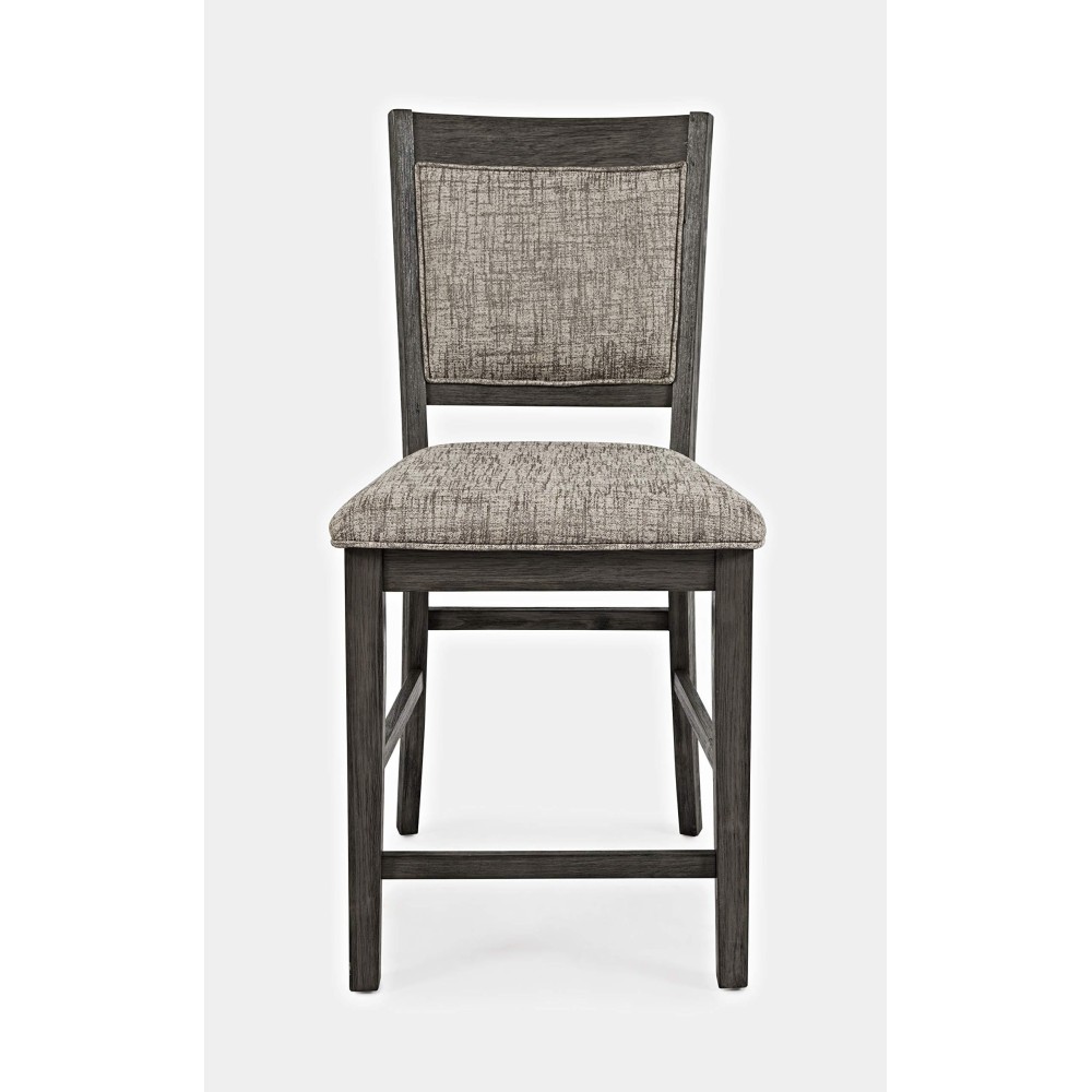 Jofran Altamonte Upholstered Stool Counter Barstool Set 20X24X42 Brushed Grey