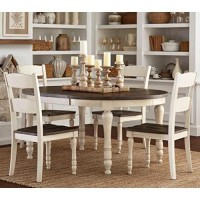 Jofran Madison County Reclaimed Solid Wood Farmhouse Ladderback Dining Chair (Set Of 2), Vintage White, Dining Height