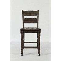 Jofran Inc. Madison County Farmhouse Reclaimed Pine Counter Barstool, Barnwood Brown