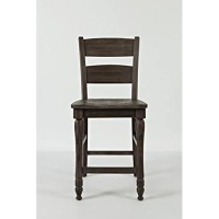 Jofran Inc. Madison County Farmhouse Reclaimed Pine Counter Barstool, Barnwood Brown