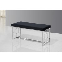 Black and Silver Stainless Steel Bench