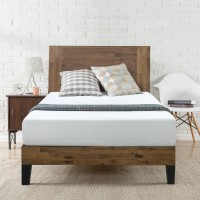 Zinus Tonja Wood Platform Bed Frame With Headboard Mattress Foundation With Wood Slat Support No Box Spring Needed Easy As