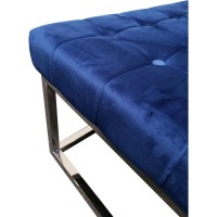 Best Master Velvet Upholstery Square Ottoman Coffee Table Navy BlueSilver Base