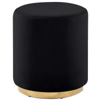 Best Master Furniture Dalvik Round Velvet Accent Stool in BlackGold Base