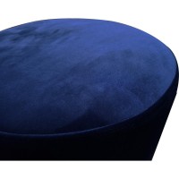 Best Master Furniture Dalvik Round Velvet Accent Stool in Navy BlueGold Base