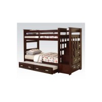 Acme Allentown Twin/Twin Bunk Bed With Storage Ladder & Trundle In Espresso