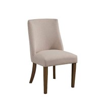 Benzara Bm171943 36.5 X 21.25 X 26 In. Upholstered Pine Wood Parson Chairs Cream & Brown - Set Of 2