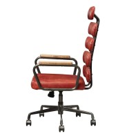 Acme Calan Executive Office Chair - - Vintage Red Top Grain Leather