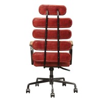 Acme Calan Executive Office Chair - - Vintage Red Top Grain Leather