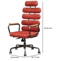 Acme Calan Executive Office Chair - - Vintage Red Top Grain Leather