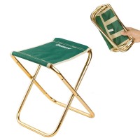 Aoutacc Camping Stool With Carry Bag, Aluminum Alloy Bracket Ultralight Portable Folding Stool For Outdoor Fishing Hiking Backpacking Travelling Bbq (Green - 9.5