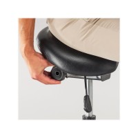 Safco Products Ajustable Height Saddle Seat Lab Stool, 5 Star Base Wheels For Stability And Easy Rolling, Unique Ergonomic Saddle, Great For Dr. Offices And Reception Desks, Black