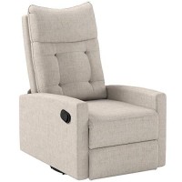 Great Deal Furniture Christopher Knight Home Ishtar Glider Swivel Push Back Nursery Recliner, 35.75D X 25W X 39H In, Beige, Black