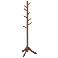 Vasagle Solid Wood Coat Rack Free Standing Coat Rack Treeshaped Coat Rack With 8 Hooks 3 Height Options For Clothes Hats