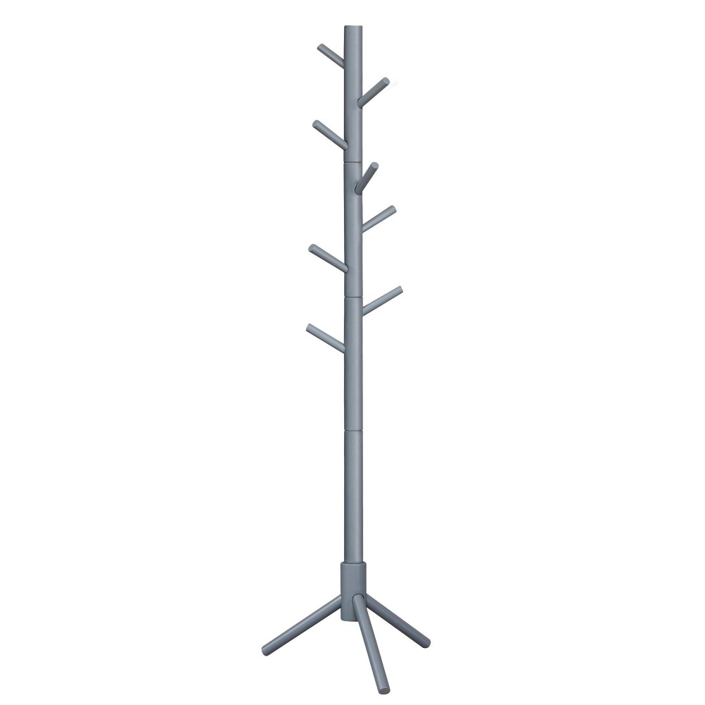 Vasagle Solid Wood Coat Rack Free Standing Coat Rack Treeshaped Coat Rack With 8 Hooks 3 Height Options For Clothes Hats