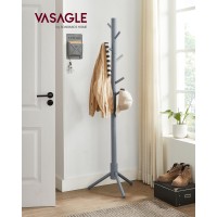 Vasagle Solid Wood Coat Rack Free Standing Coat Rack Treeshaped Coat Rack With 8 Hooks 3 Height Options For Clothes Hats