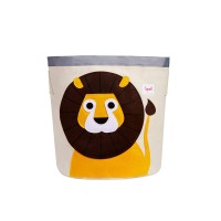 3 Sprouts Canvas Storage Bin - Laundry And Toy Basket For Baby And Kids, Lion