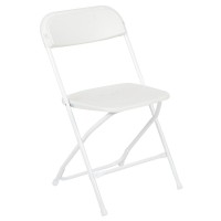 HERCULES Series White Plastic Folding Chairs Set of 2 Lightweight Folding Chairs