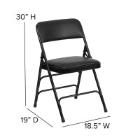 HERCULES Series Metal Folding Chairs with Padded Seats Set of 2 Black Metal Folding Chairs