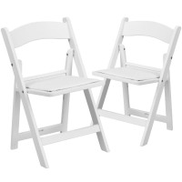 Kids Folding Chairs with Padded Seats Set of 2 White Resin Folding Chair with Vinyl Padded Seat for Kids