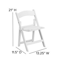 Kids Folding Chairs with Padded Seats Set of 2 White Resin Folding Chair with Vinyl Padded Seat for Kids