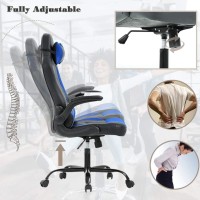 Gaming Chair Office Chair Desk Chair With Lumbar Support Flip Up Arms Headrest Pu Leather Swivel Rolling Adjustable High Back Ra