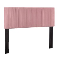 Modway Keira Channel Tufted Performance Velvet Upholstered Full / Queen Headboard In Dusty Rose