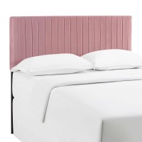 Modway Keira Channel Tufted Performance Velvet Upholstered Full / Queen Headboard In Dusty Rose