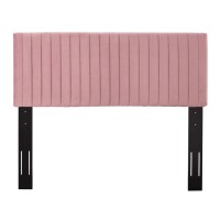 Modway Keira Channel Tufted Performance Velvet Upholstered Full / Queen Headboard In Dusty Rose