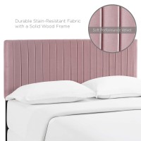 Modway Keira Channel Tufted Performance Velvet Upholstered Full / Queen Headboard In Dusty Rose