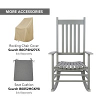 Shine Company Vermont Porch Rocker High Back Wood Rocking Chair Storm Gray