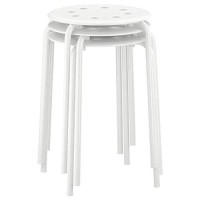 Ikea Marius Steel, Epoxy Powder Coating Stool (White), Set Of 1