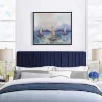 Modway Keira Channel Tufted Performance Velvet Upholstered Full / Queen Headboard In Midnight Blue