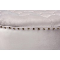 Baxton Studio Iglehart Modern And Contemporary Light Gray Velvet Fabric Upholstered Tufted Cocktail Ottoman