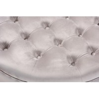 Baxton Studio Iglehart Modern And Contemporary Light Gray Velvet Fabric Upholstered Tufted Cocktail Ottoman