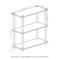 Furinno TurnNTube 3Tier Compact Multipurpose Shelf Display Rack Sonoma OakWhite