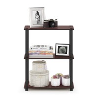 Furinno TurnSTube 3Tier Compact Multipurpose Shelf Display Rack with Square Tube Dark CherryBlack