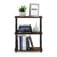 Furinno TurnNTube 3Tier Compact Multipurpose Shelf Display Rack with Classic Tube Columbia WalnutBlack