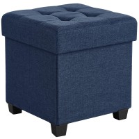 Songmics Storage Ottoman Small Ottoman Foot Rest With Legs 15 X 15 X 157 Inches Foot Stool Ottoman With Storage Load Up To