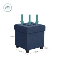 Songmics Storage Ottoman Small Ottoman Foot Rest With Legs 15 X 15 X 157 Inches Foot Stool Ottoman With Storage Load Up To