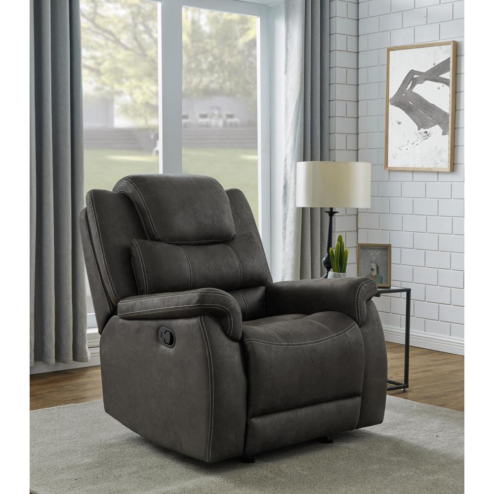 Wyatt Upholstered Glider Recliner Grey