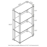 Furinno TurnSTube 4Tier Multipurpose Shelf Display Rack with Square Tube BlackGrey