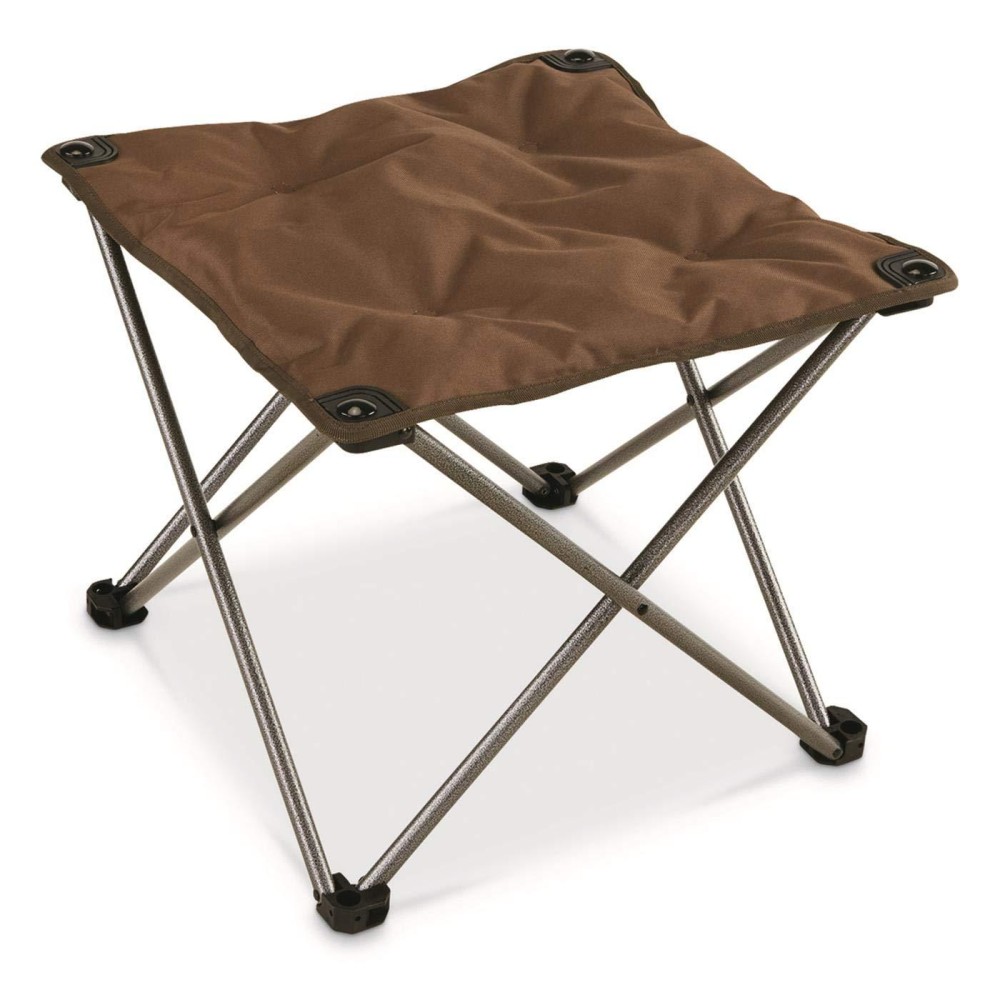 Guide Gear Camping Chair Foot Stool, Folding, Collapsible, Portable Footrest, Brown