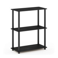 Furinno TurnNTube 3Tier compact Multipurpose Shelf Display Rack AmericanoBlack