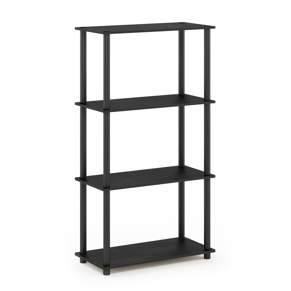 Furinno Turnntube 4Tier Multipurpose Shelf Display Rack Americanoblack