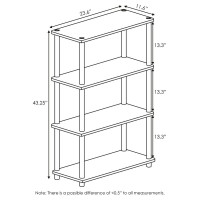 Furinno Turnntube 4Tier Multipurpose Shelf Display Rack Americanoblack