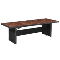 vidaXL Garden Table 945x354x291 Poly Rattan and Solid Acacia Wood 43940